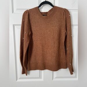 Ann Taylor Tan Sweater with Pearl Details